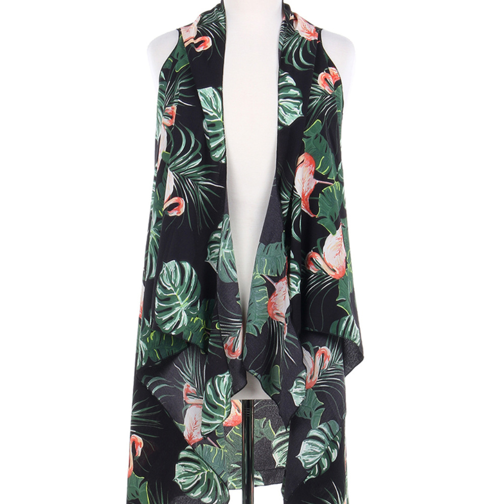 FLAMINGO PRINT COVER UP VEST
